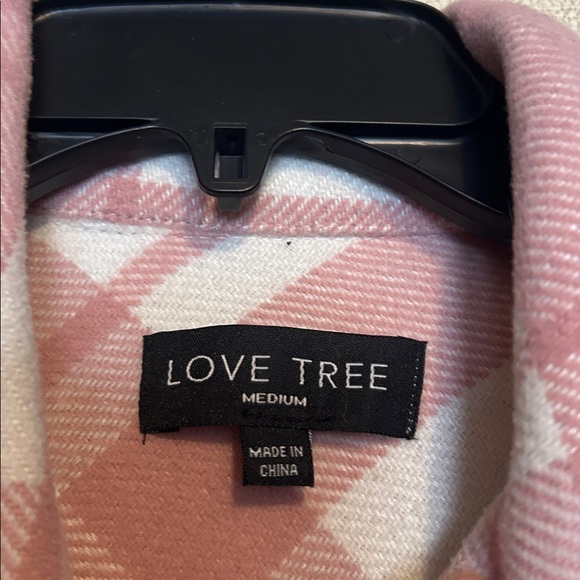 Love Tree pink and white plaid Shacket Size Medium - Picture 3 of 7